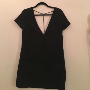 Tobi black dress with super deep v neck